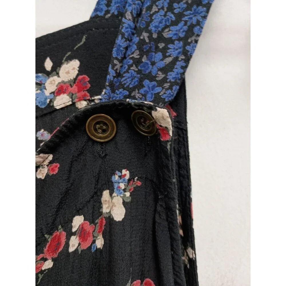 VTG Carol Anderson Womens Sleeveless Maxi Dress Medium Petite Blue Floral BOHO - Picture 4 of 8